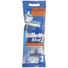 Gillette Blue II Plus Chromium Men’s Disposable Razors – 3 Pack