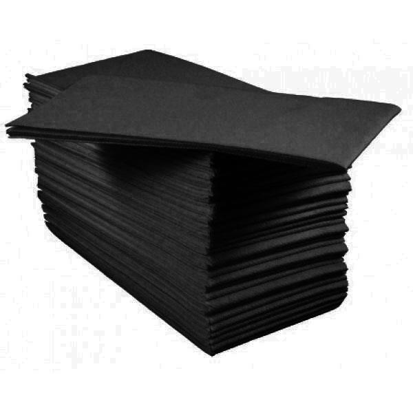 40cm 2 Ply Black 8 Fold Napkin