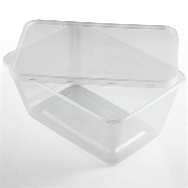 Microwavable Plastic Take Away Food Containers with Lid 1 Litre
