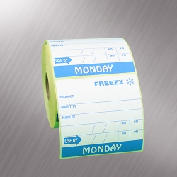 Freezx Monday Use By Labels 76 x 76mm
