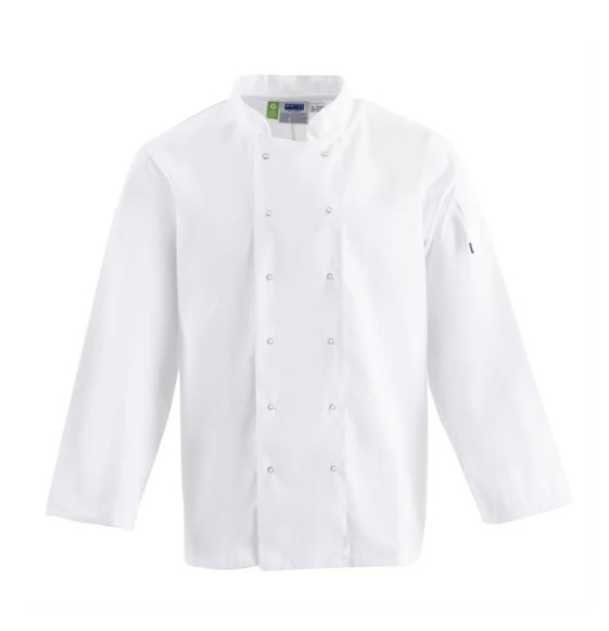 Unisex Chef Jacket Long Sleeve White (Medium)
