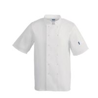 Unisex Chef Jacket Short Sleeve White (Small)