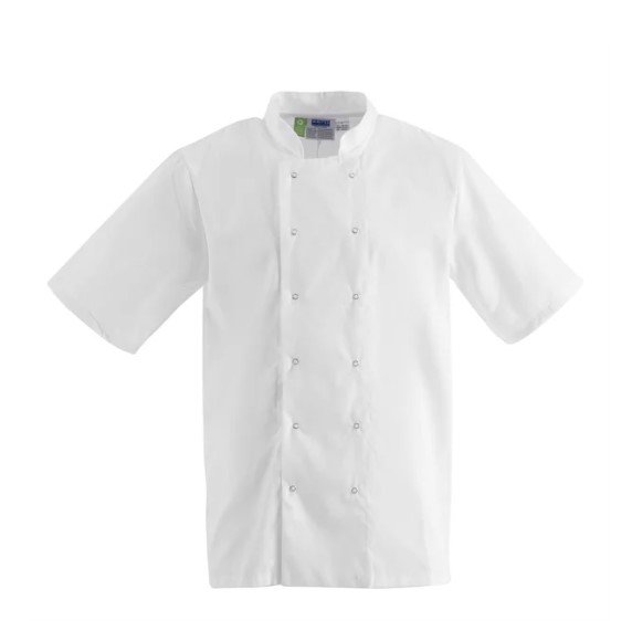 Whites Boston Unisex Chef Jacket Short Sleeve White (Small)