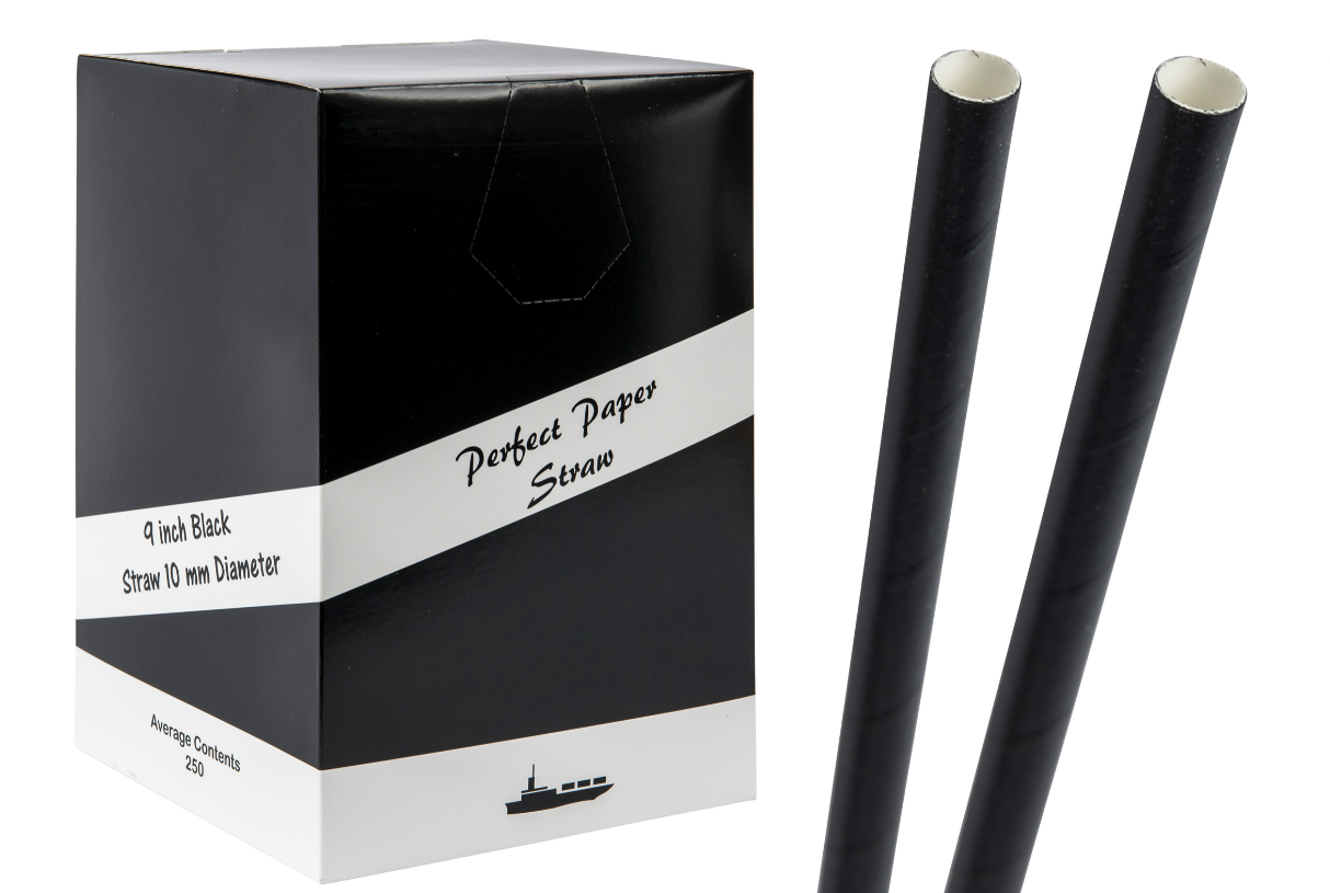 Black Smoothie Paper Straw 10x225mm
